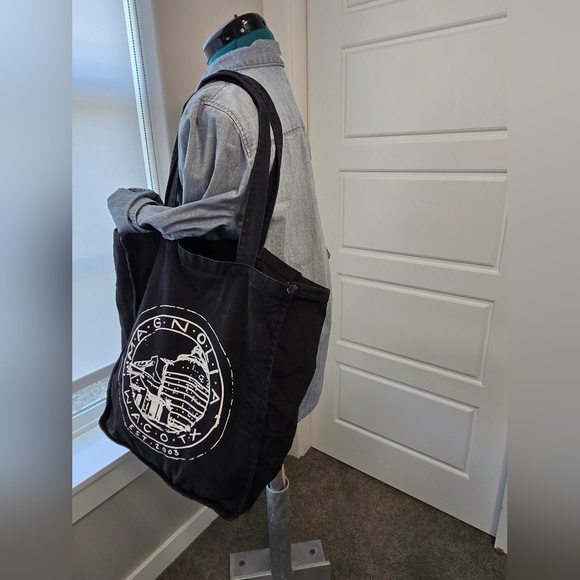 MAGNOLIA BLACK COTTON TOTE BAG WACO TEXAS HGTV SILOS TRAVEL VACATION WOMEN OS - Picture 3 of 15